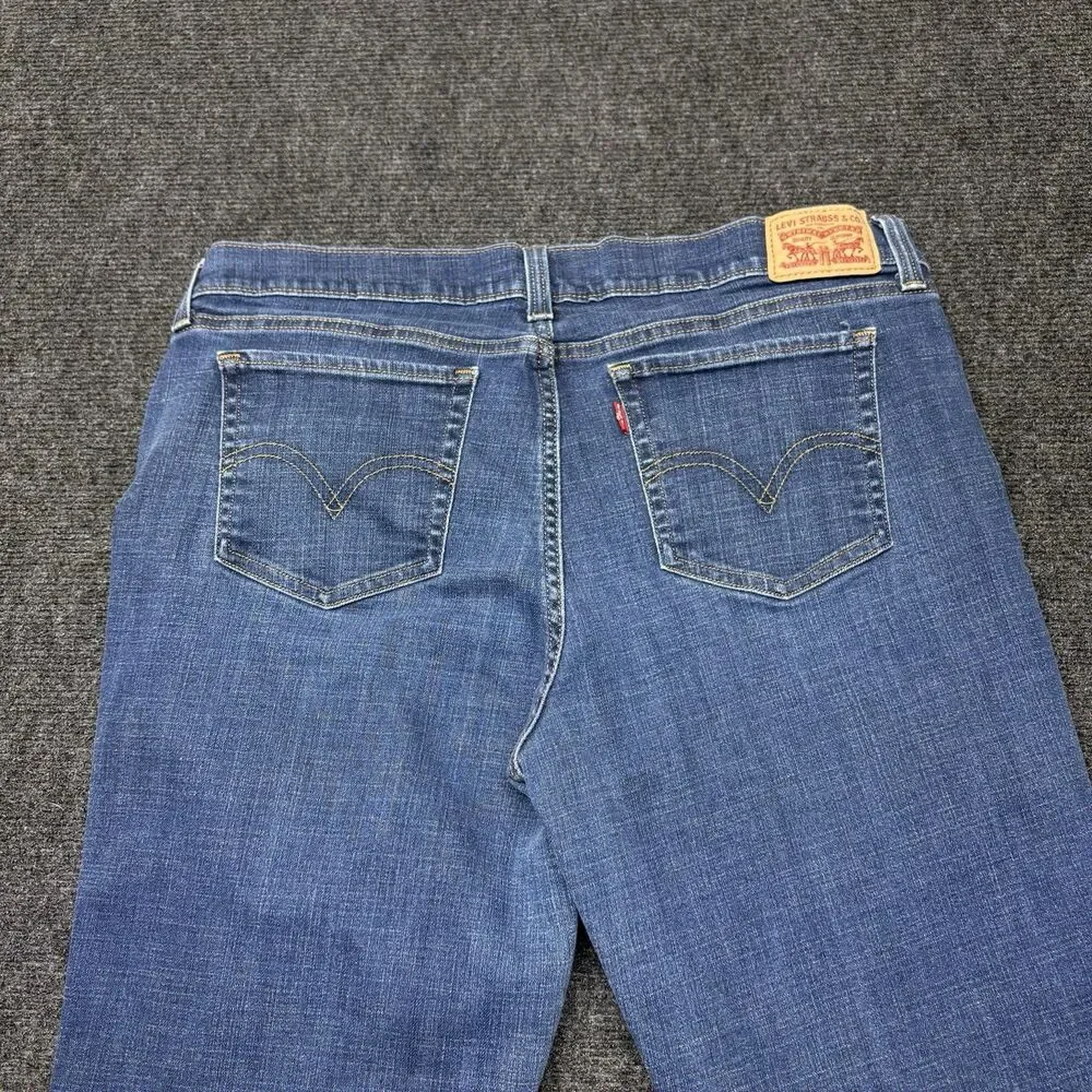 Levi's Womens Denim Capri Jeans Size 33 Medium Wash Cuffed Cropped Red Tab